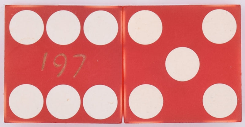 Tropicana Casino Las Vegas Nevada Pair of Matching Number Red Dice 1970's