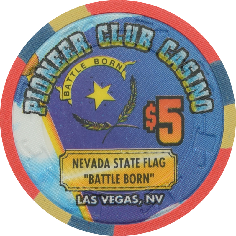 Pioneer Club Casino Las Vegas Nevada Nevada State Flag Chip 1995