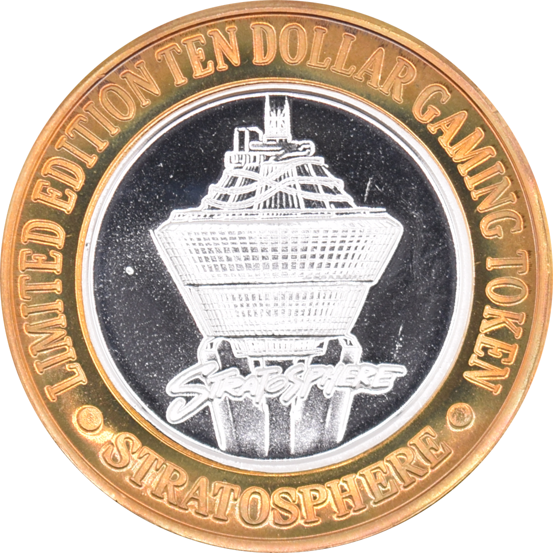 Stratosphere Casino Las Vegas Nevada "Celebrate the Millennium" $10 Silver Strike .999 Fine Silver 2000