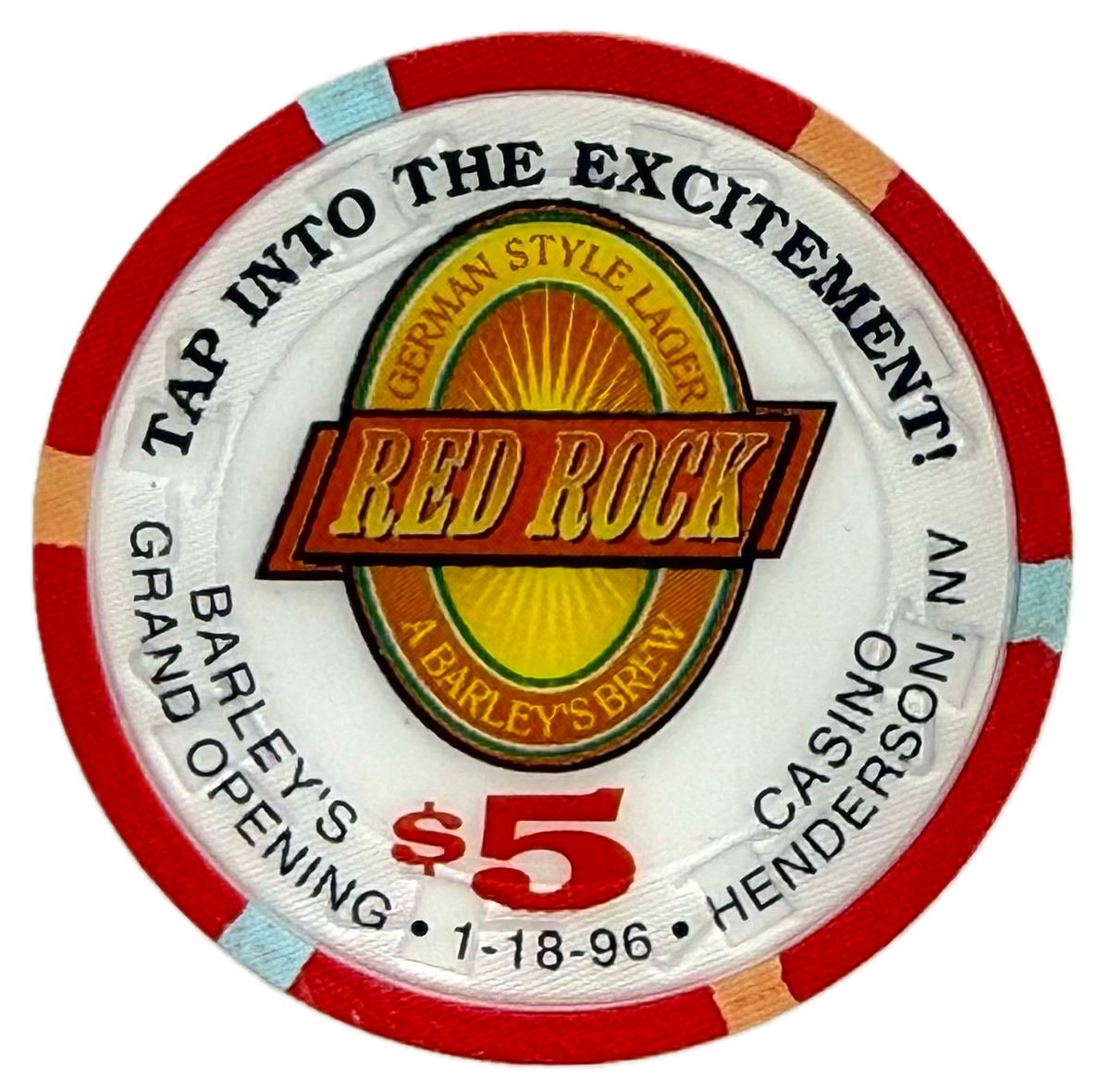 Barley's Casino Henderson NV $5 Chip 1996