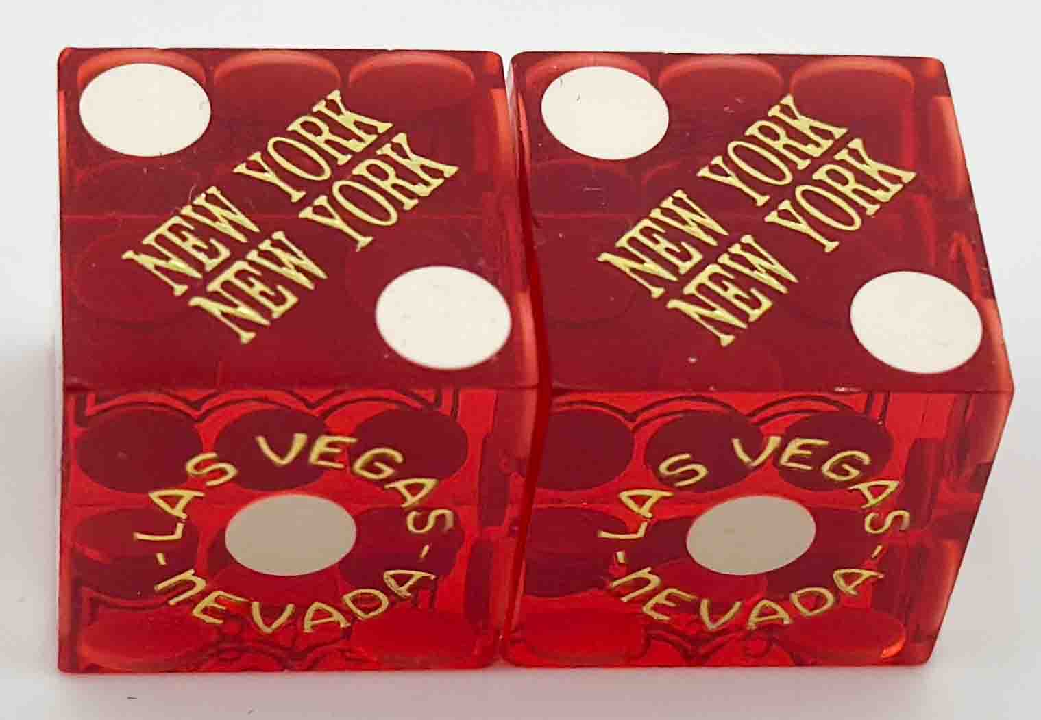 New York New York Casino Used Red Dice Las Vegas Nevada