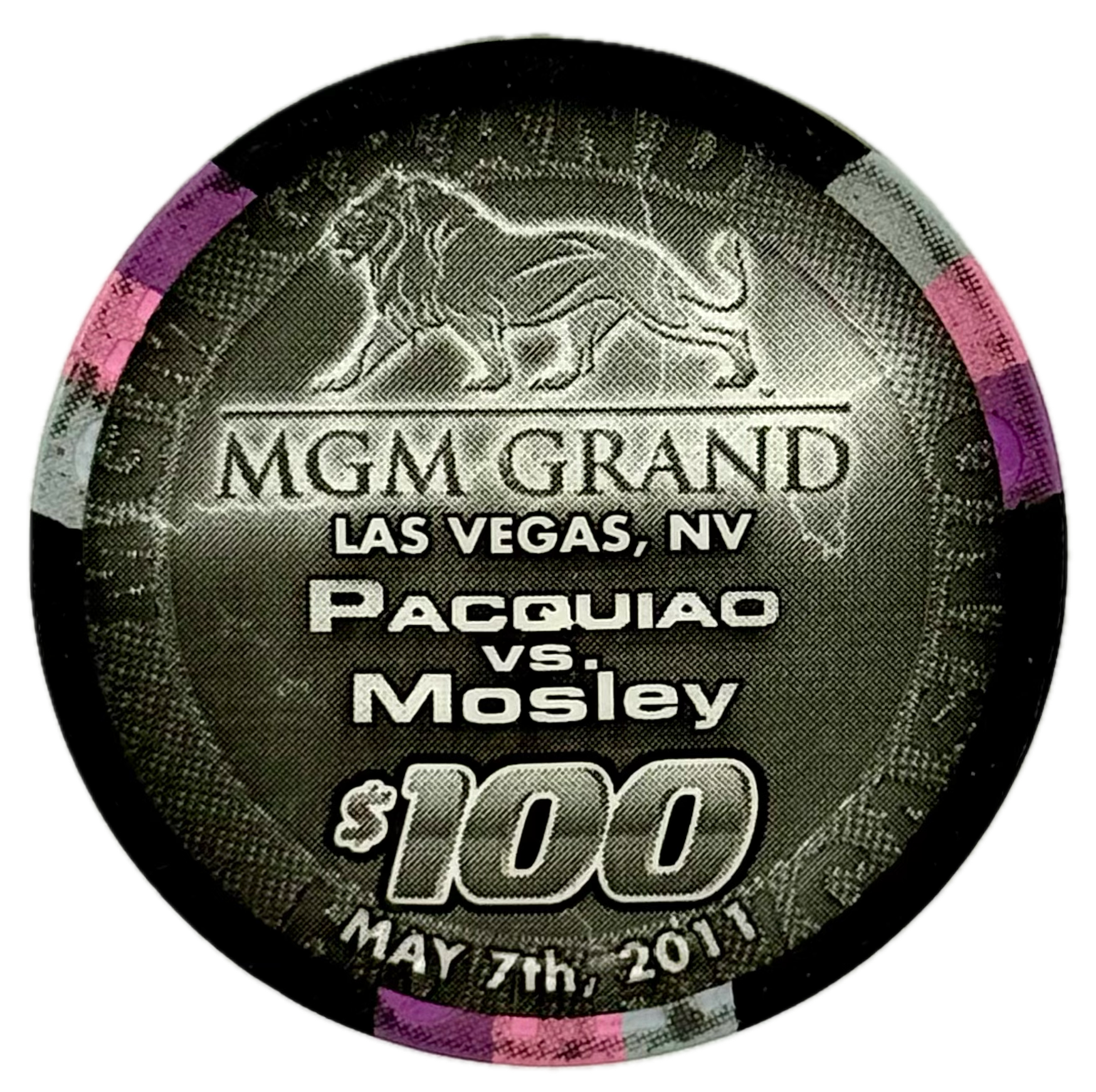 MGM Grand Casino Las Vegas NV $100 Pacquiao vs Mosley May 7, 2011 Chip
