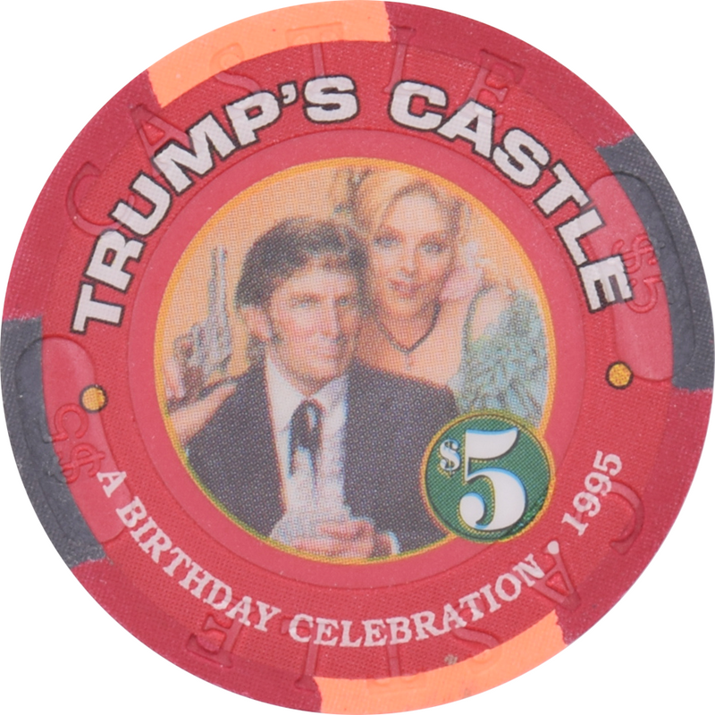 Trump's Castle Casino Atlantic City New Jersey $5 How the East Was Won Chip 1995