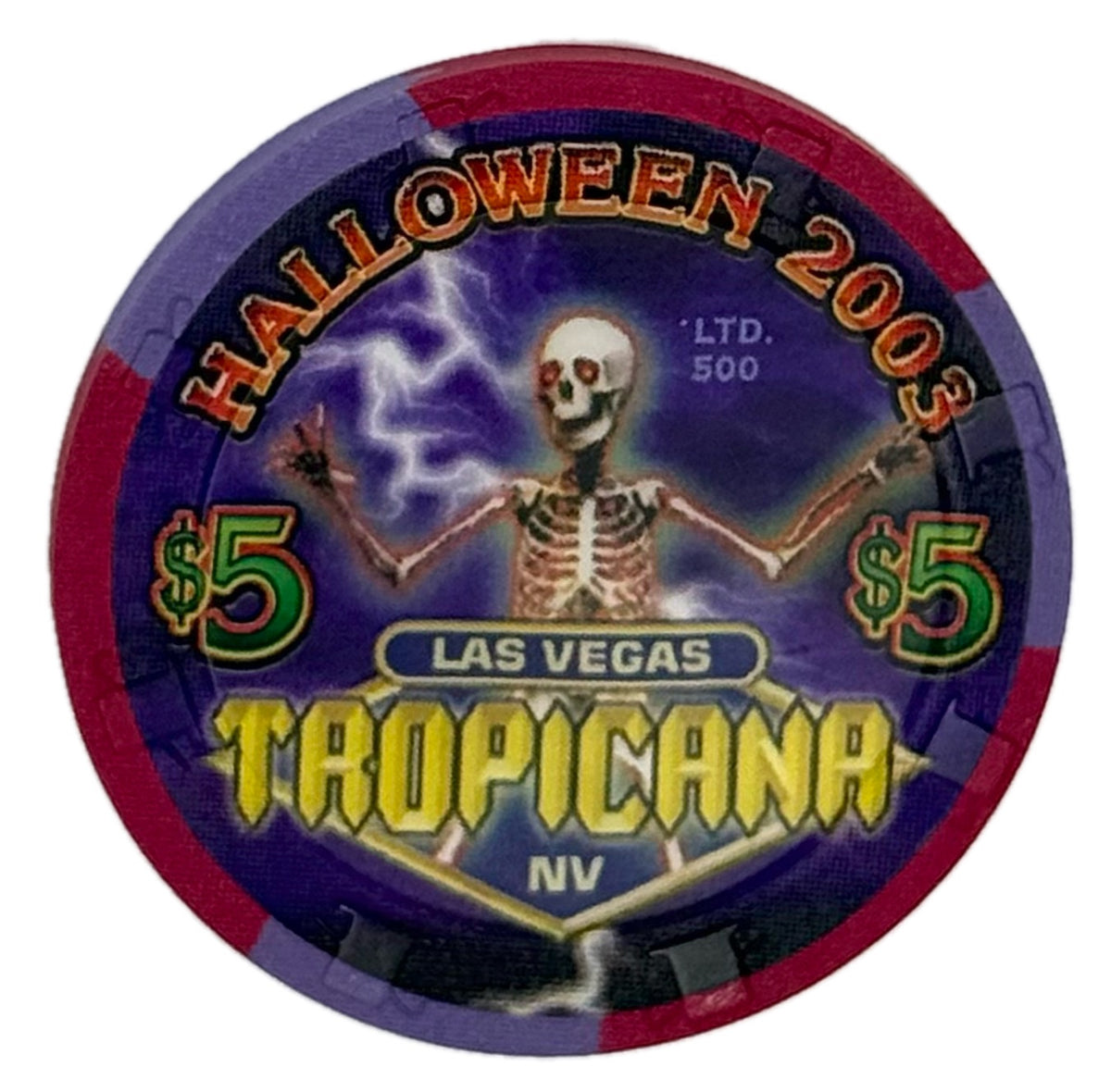 Tropicana Casino Las Vegas NV $5 Halloween Chip 2003