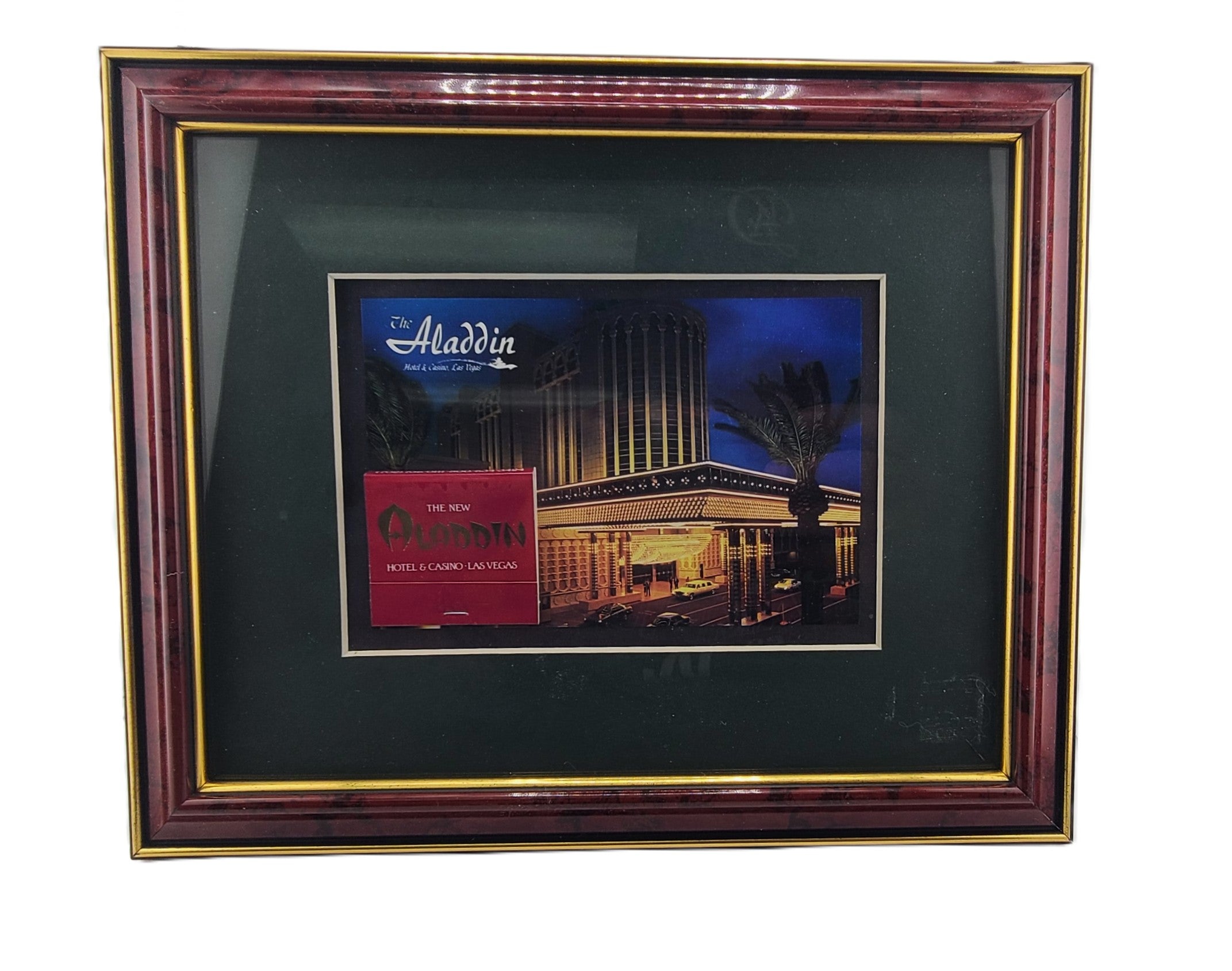 Vintage Casino 8 X 10 Frame Aladdin Las Vegas Nevada Matchbook