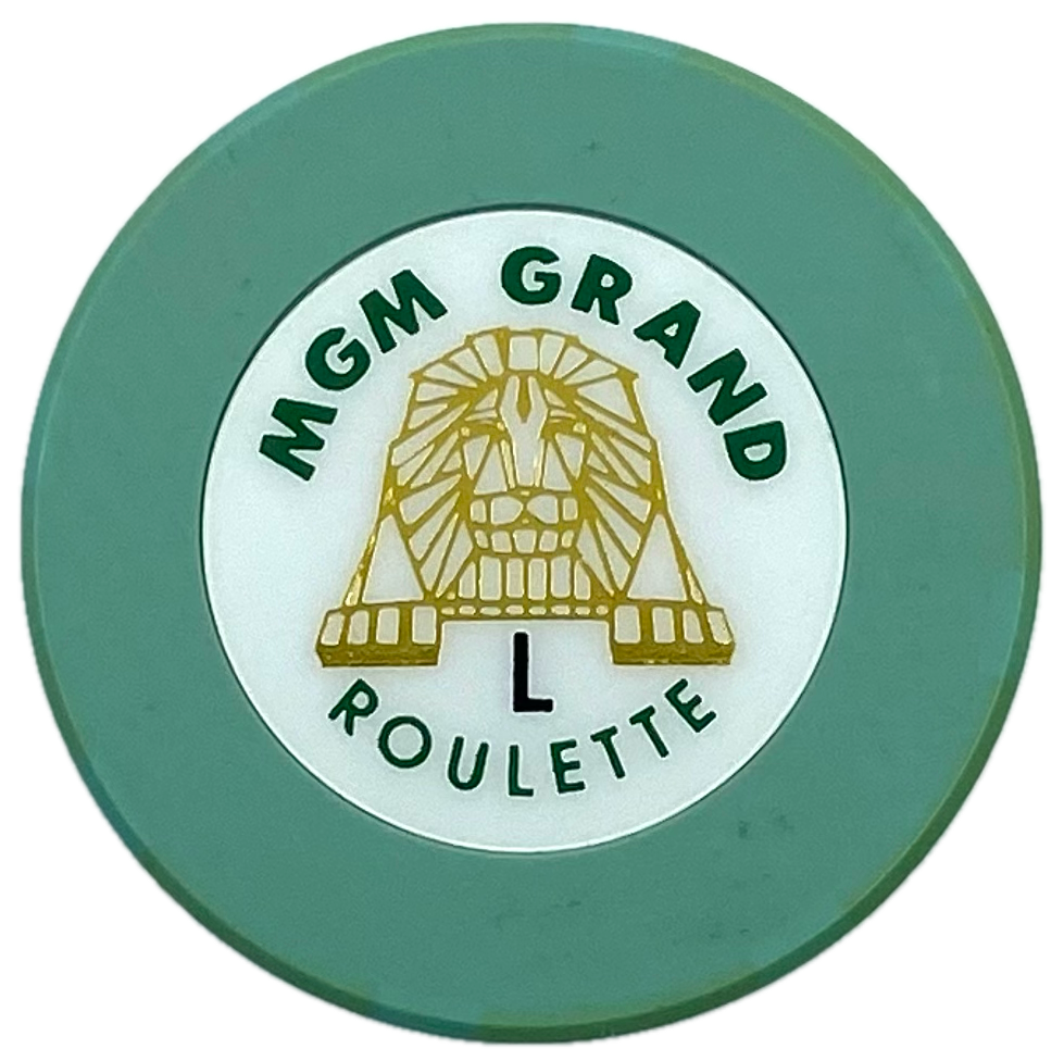 MGM Grand Casino Las Vegas NV Turquoise L Roulette Chip 1993