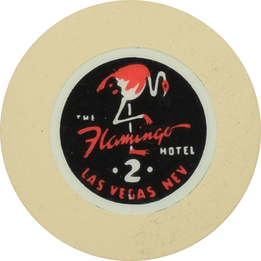 Flamingo Casino Las Vegas Nevada Roulette 2 Cream Chip 1950