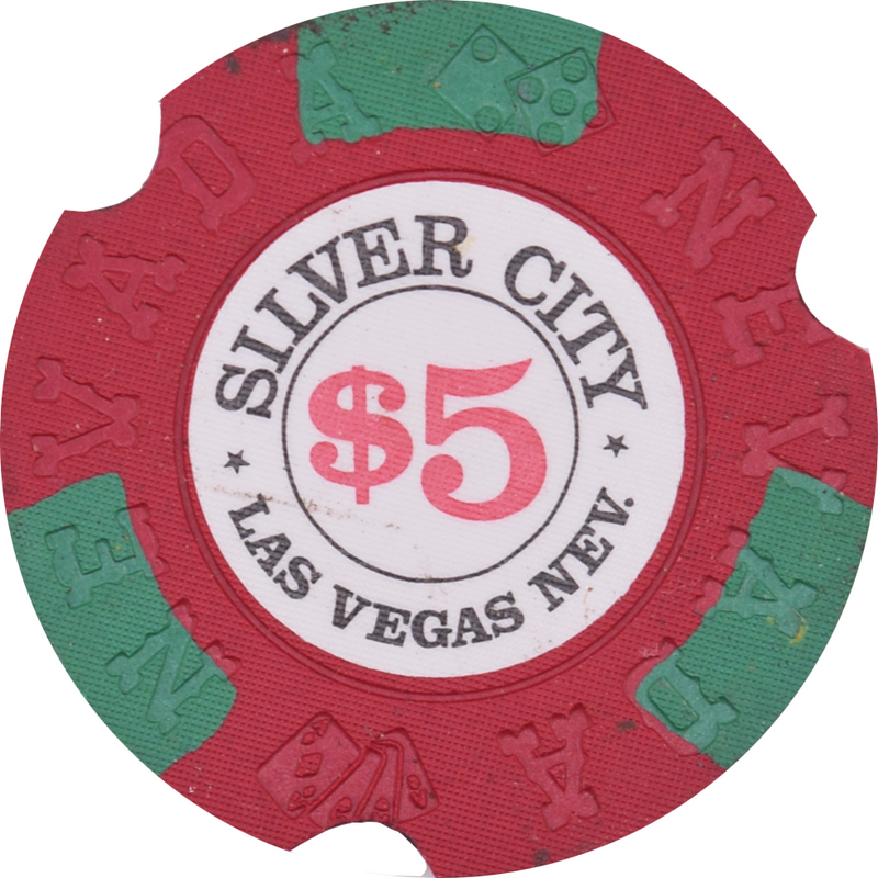 Silver City Casino Las Vegas Nevada $5 Cancelled Chip 1975