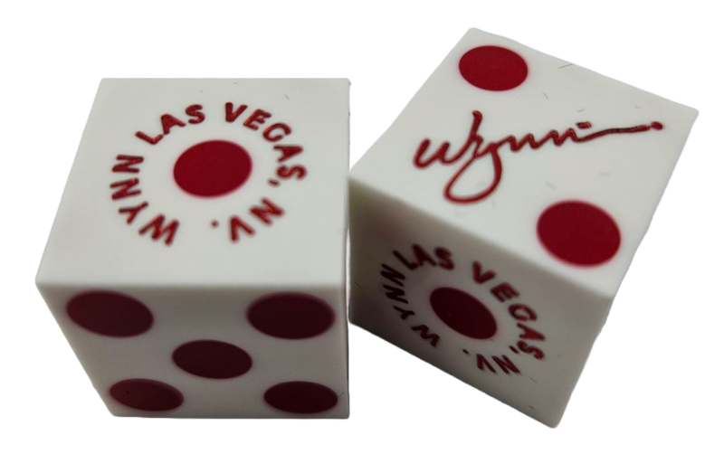 Wynn Hotel and Casino Las Vegas Nevada White Dice Pair