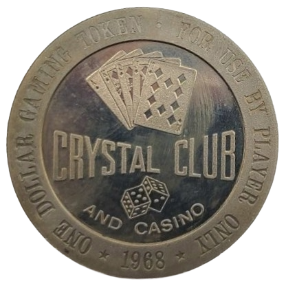 Crystal Club and Casino Sparks Nevada $1 Token 1968