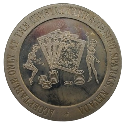 Crystal Club and Casino Sparks Nevada $1 Token 1968