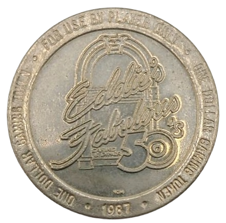 Eddie's Fabulous 50's Casino Reno Nevada $1 Token 1987