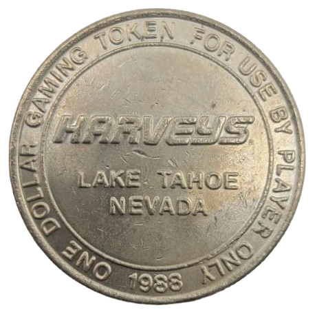 Harvey's Hotel and Casino Lake Tahoe Nevada $1 Casino 1988