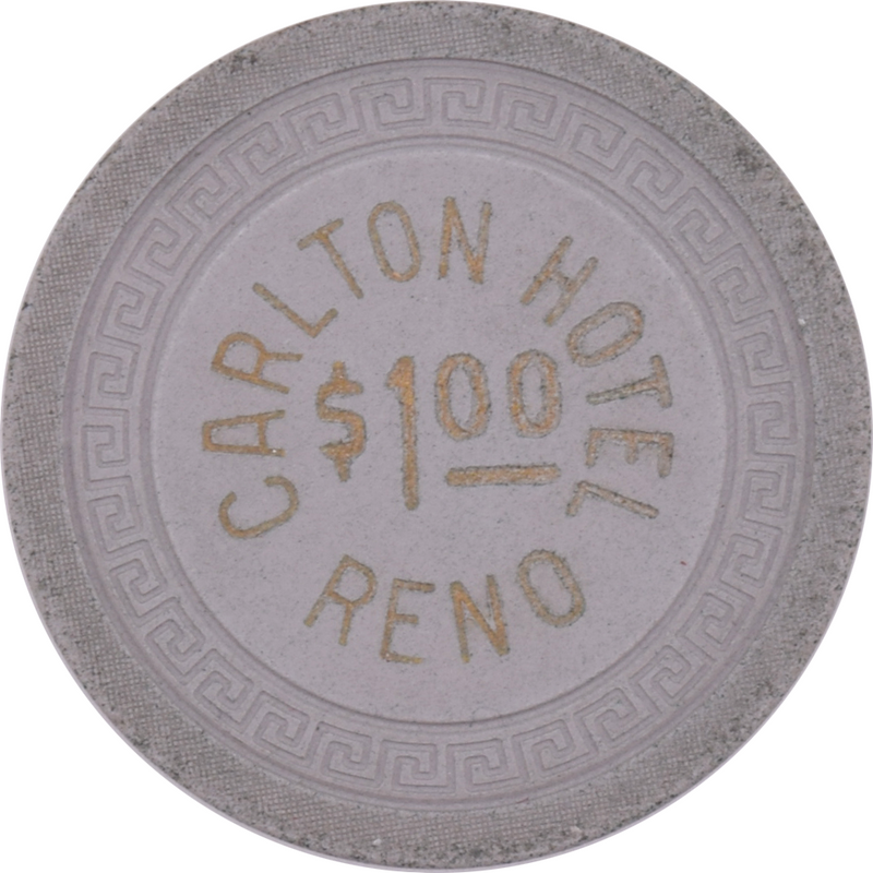 Carlton Hotel Casino Reno Nevada $1 Chip 1943
