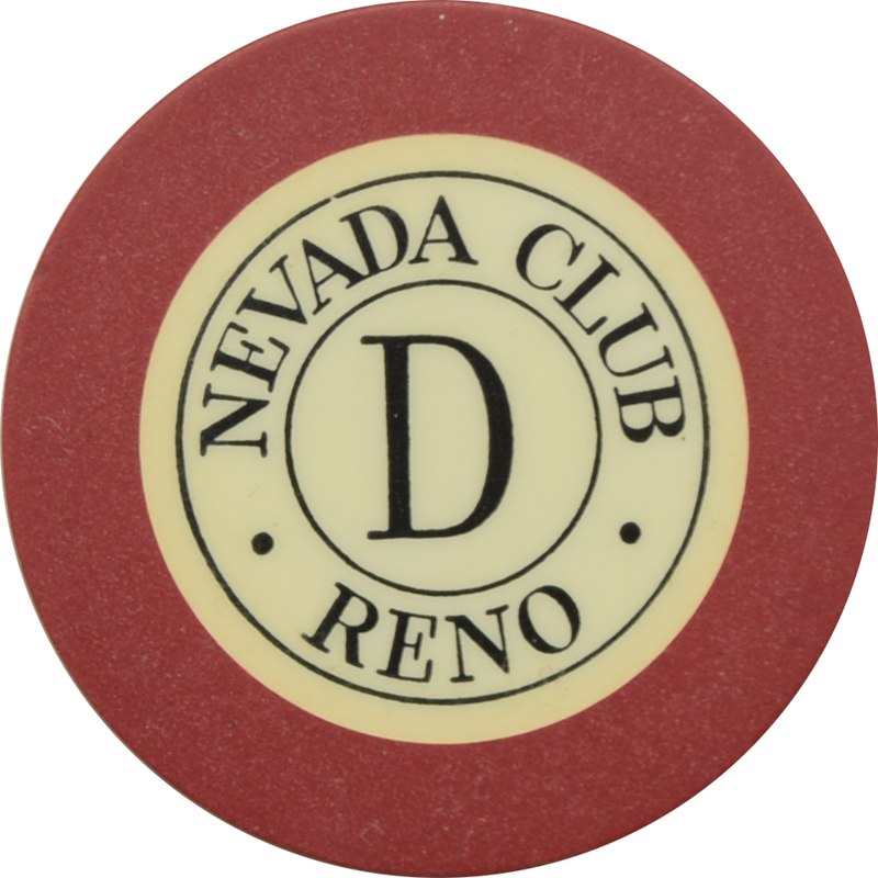 Nevada Club Casino Reno Nevada Red Roulette D Chip 1950s