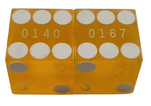 Horseshoe Casino Las Vegas Nevada Pair of Yellow Dice