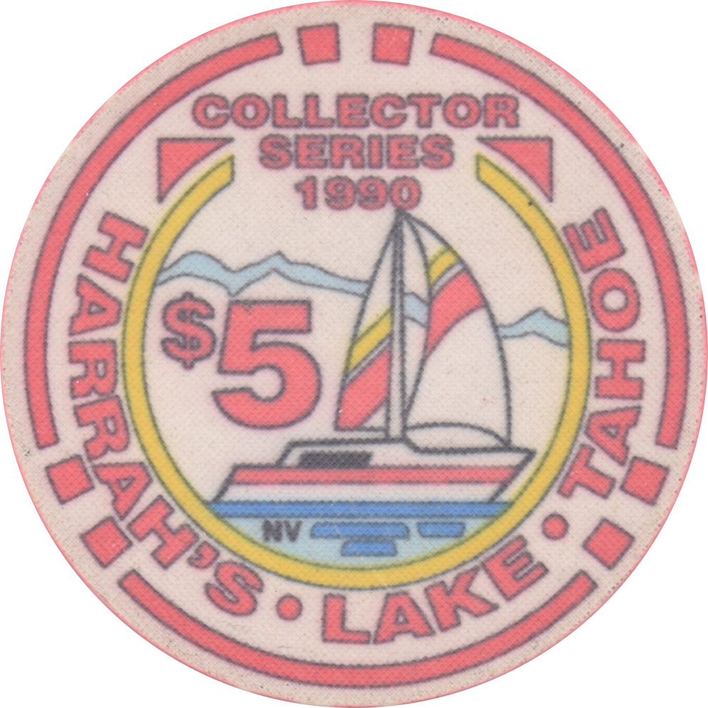 Harrah's Casino Lake Tahoe Nevada $5 Collector Series Chip 1990