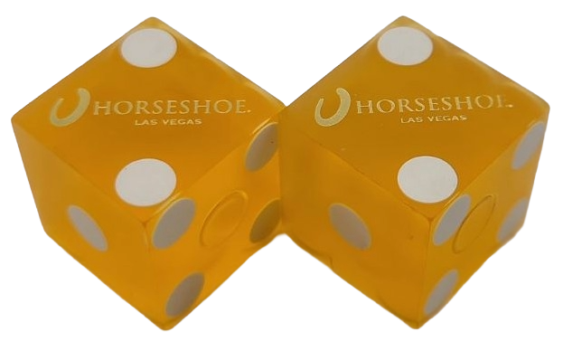 Horseshoe Casino Las Vegas Nevada Pair of Yellow Dice
