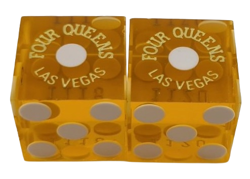Four Queens Casino Las Vegas Nevada Pair of Used Yellow Dice