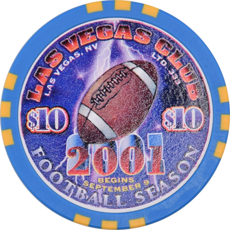 Las Vegas Club Casino Nevada $10 Football Season Chip 2001