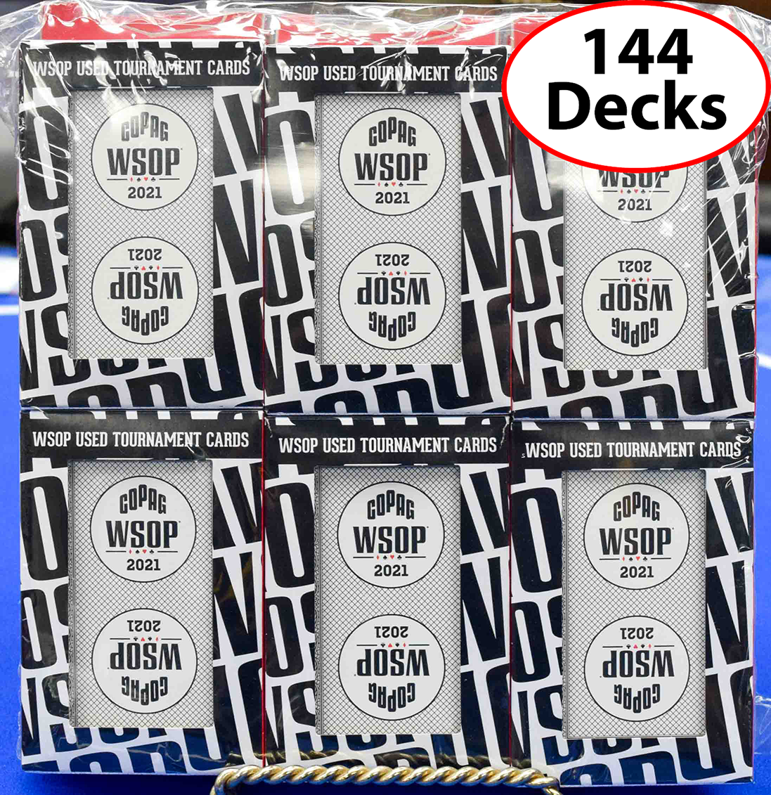 144 Used Black Decks WSOP 2021 Copag Plastic Playing Cards Bridge Size