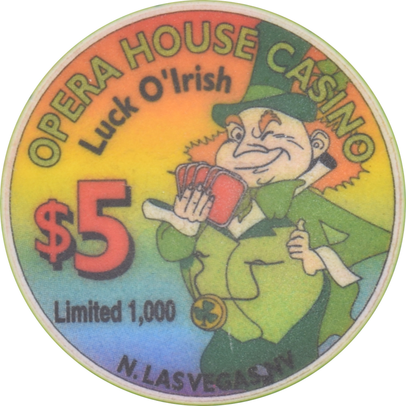 Opera House Casino N. Las Vegas Nevada $5 St. Patrick's Day Chip 1997