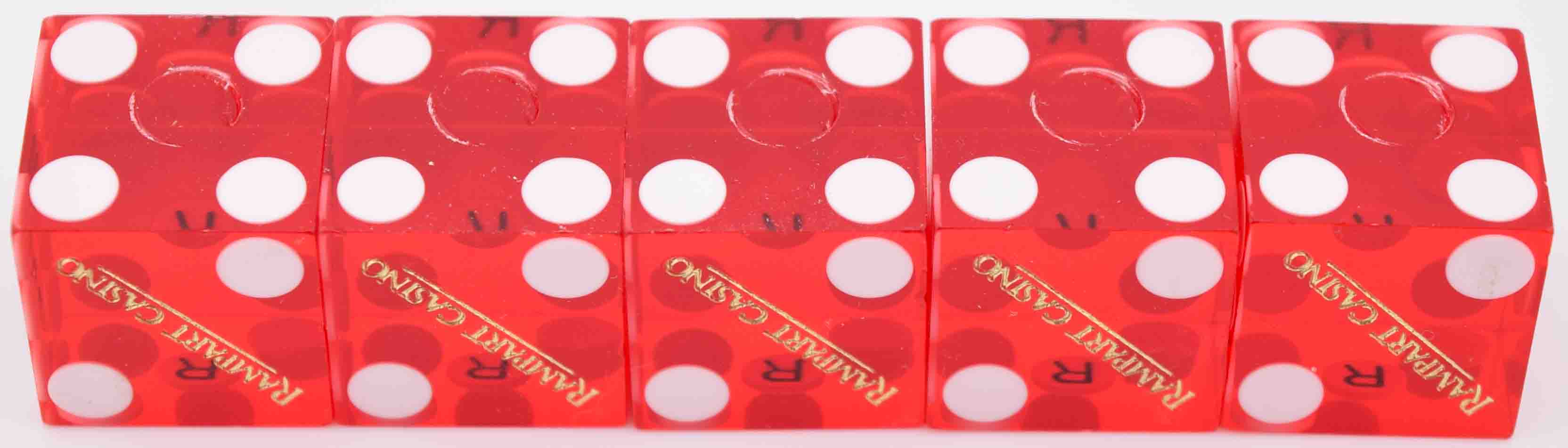 Rampart Casino Las Vegas Nevada Red Stick of Matching Number Dice