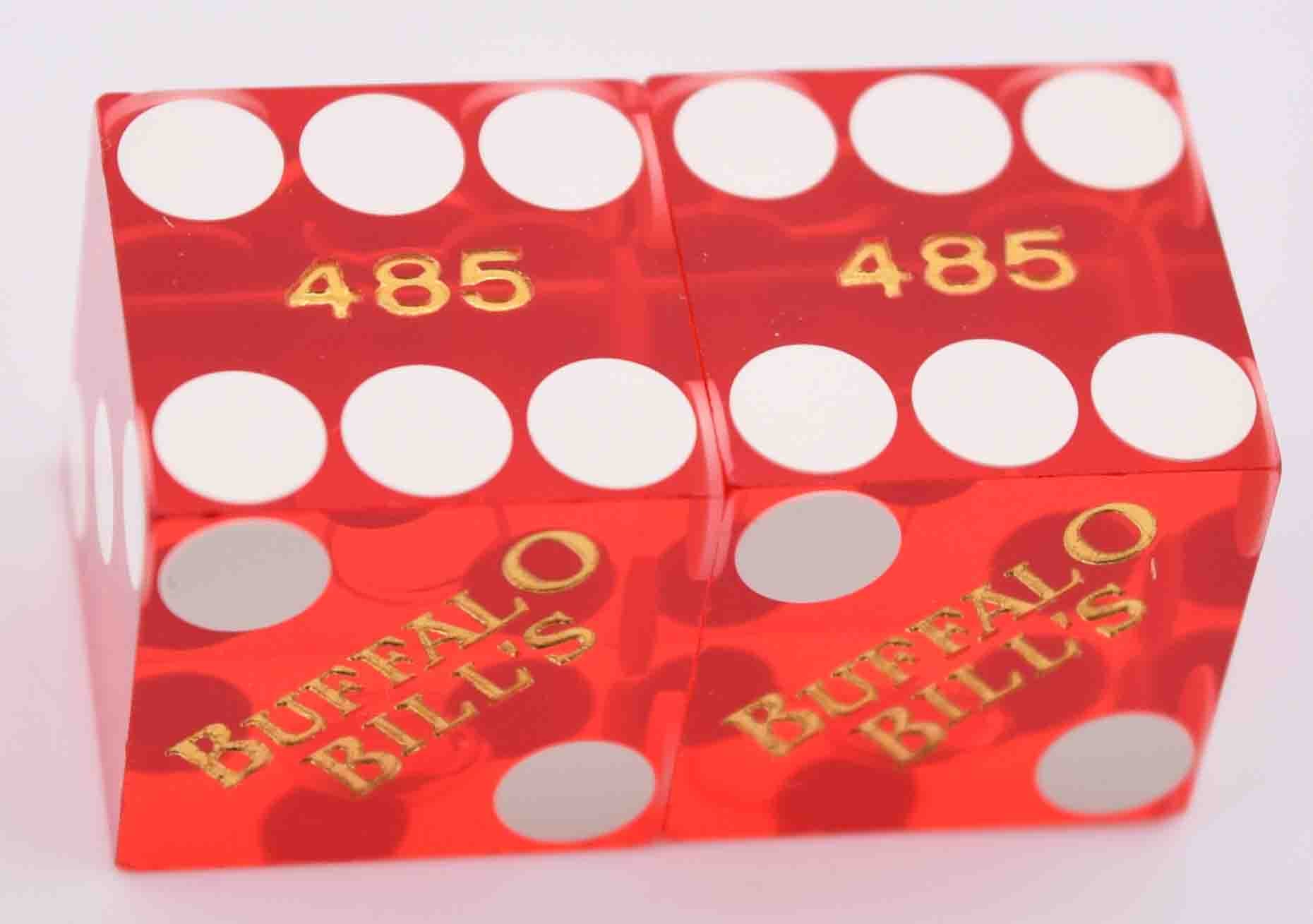 Buffalo Bill's Casino Primm Nevada Used Matching Number Polished Pair of Dice