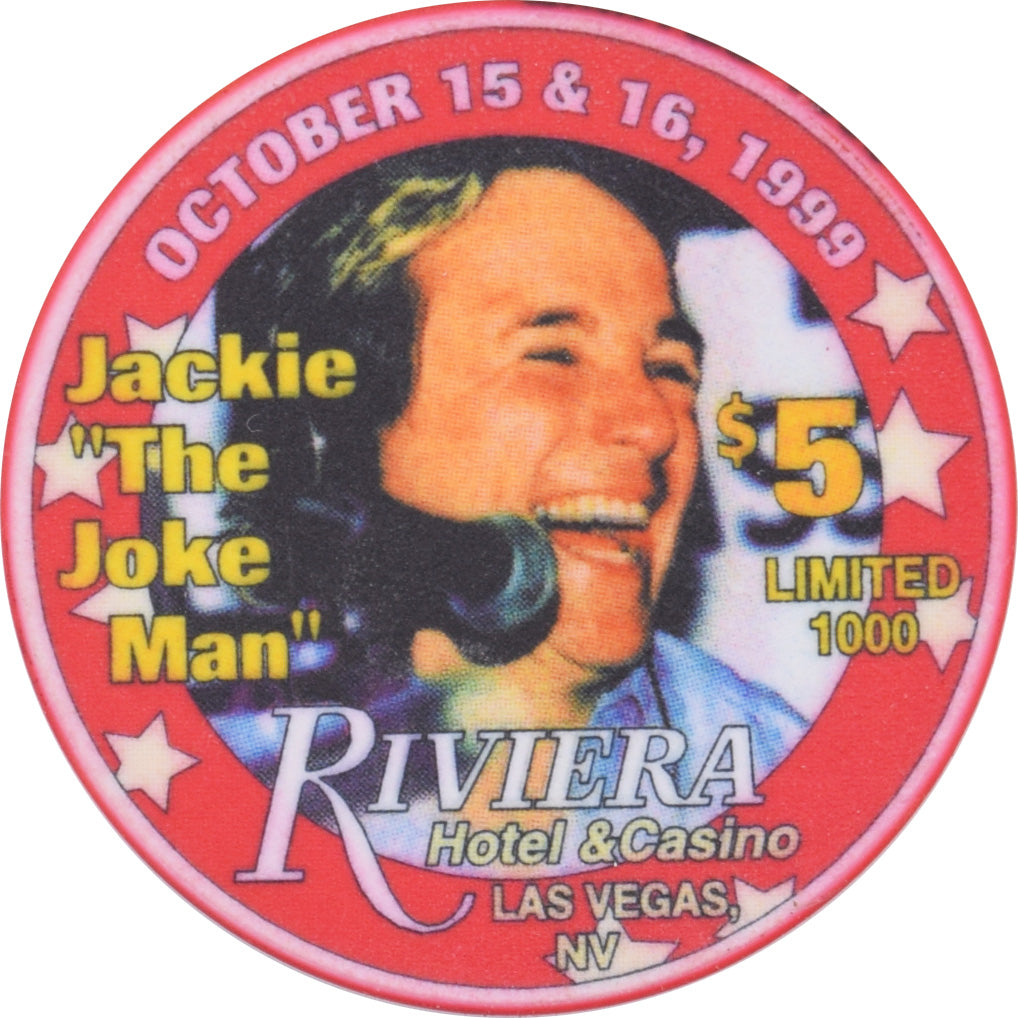 Riviera Casino Las Vegas Nevada $5 Jackie "The Joke Man" Chip 1999