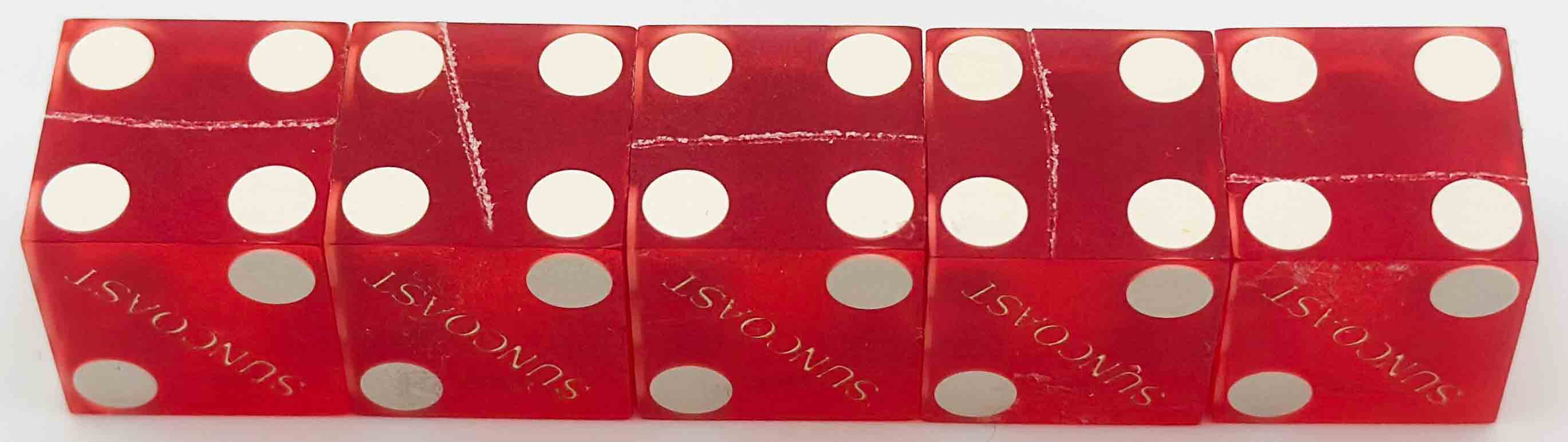 Suncoast Casino Las Vegas Nevada Stick of Red Matching Number Dice