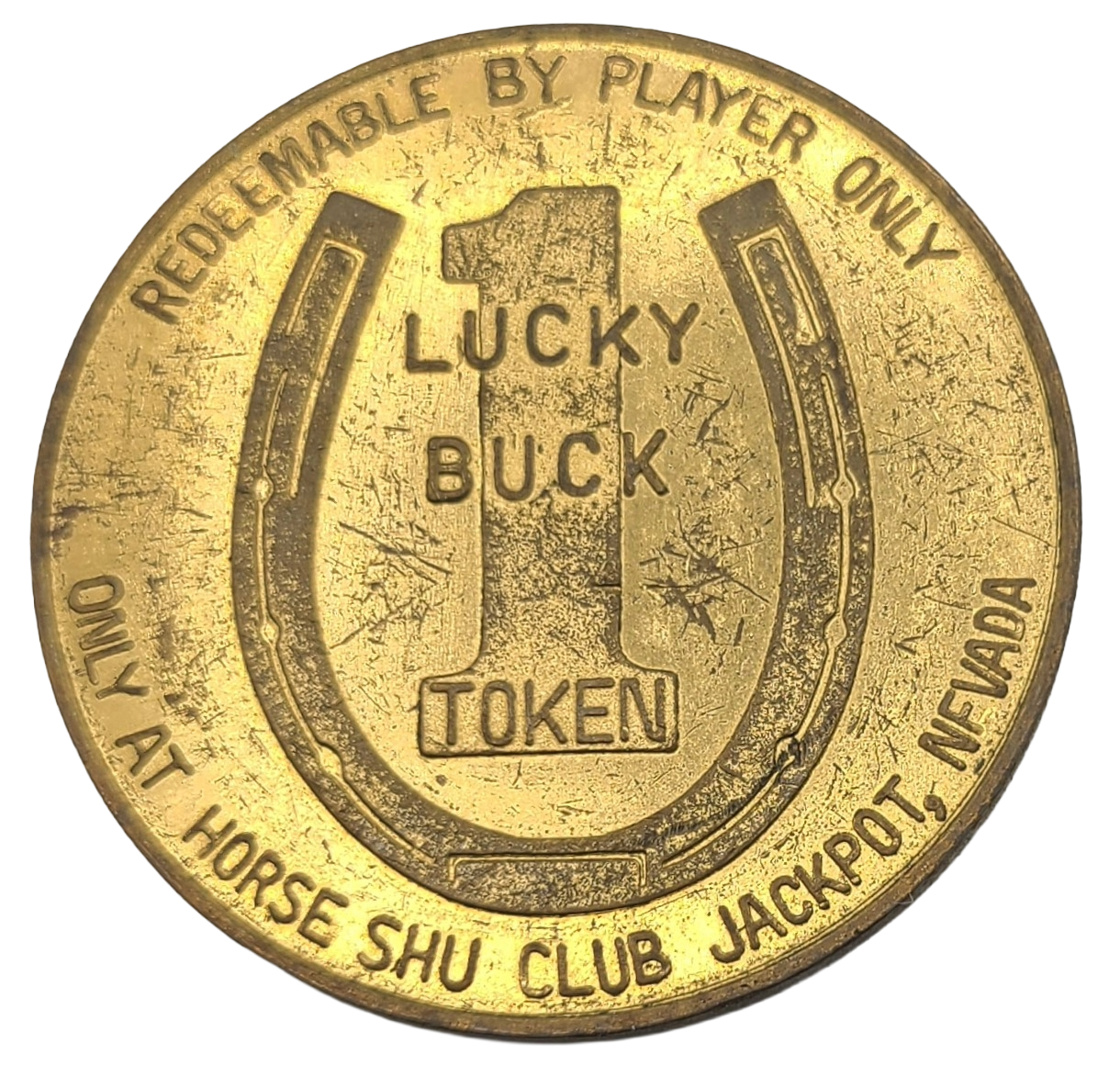 Horse Shu Club Casino Jackpot Nevada $1 Token 1965