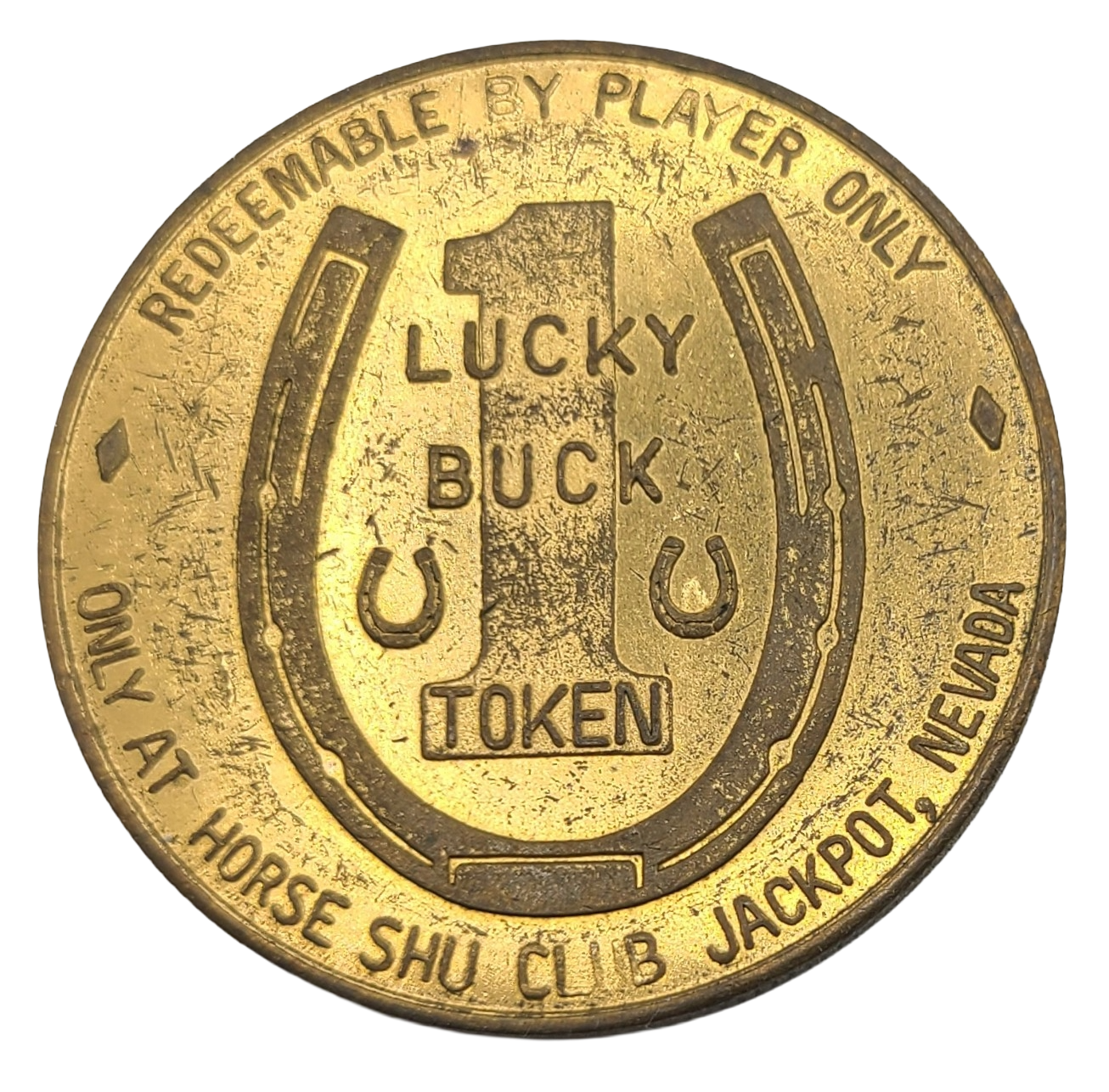 Horse Shu Club Casino Jackpot Nevada $1 Token 1965