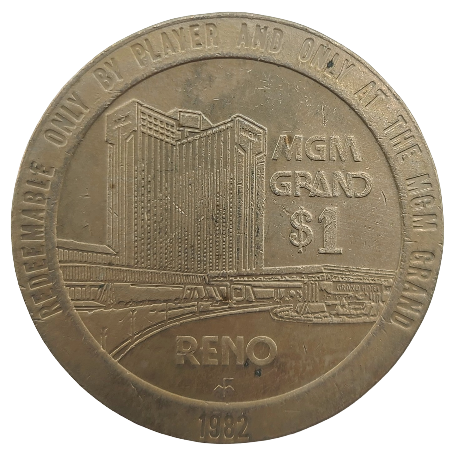 MGM Grand Casino Reno Nevada $1 Token 1982