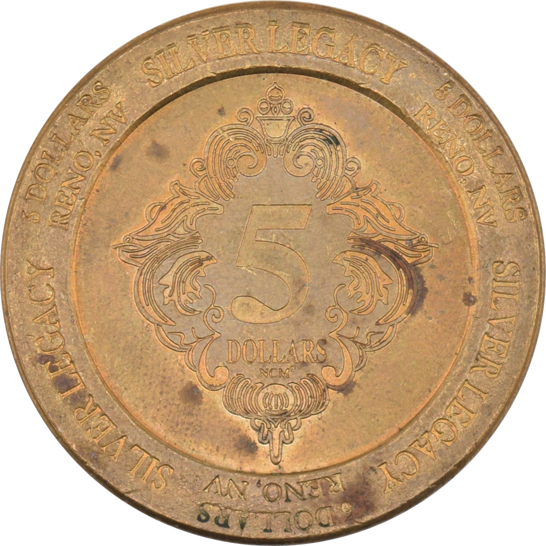 Silver Legacy Casino Reno Nevada $5 Token 1995