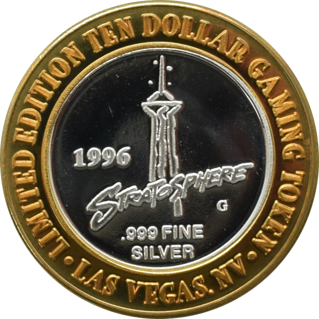 Stratosphere Casino Las Vegas "King Kong" $10 Silver Strike .999 Fine Silver 1996