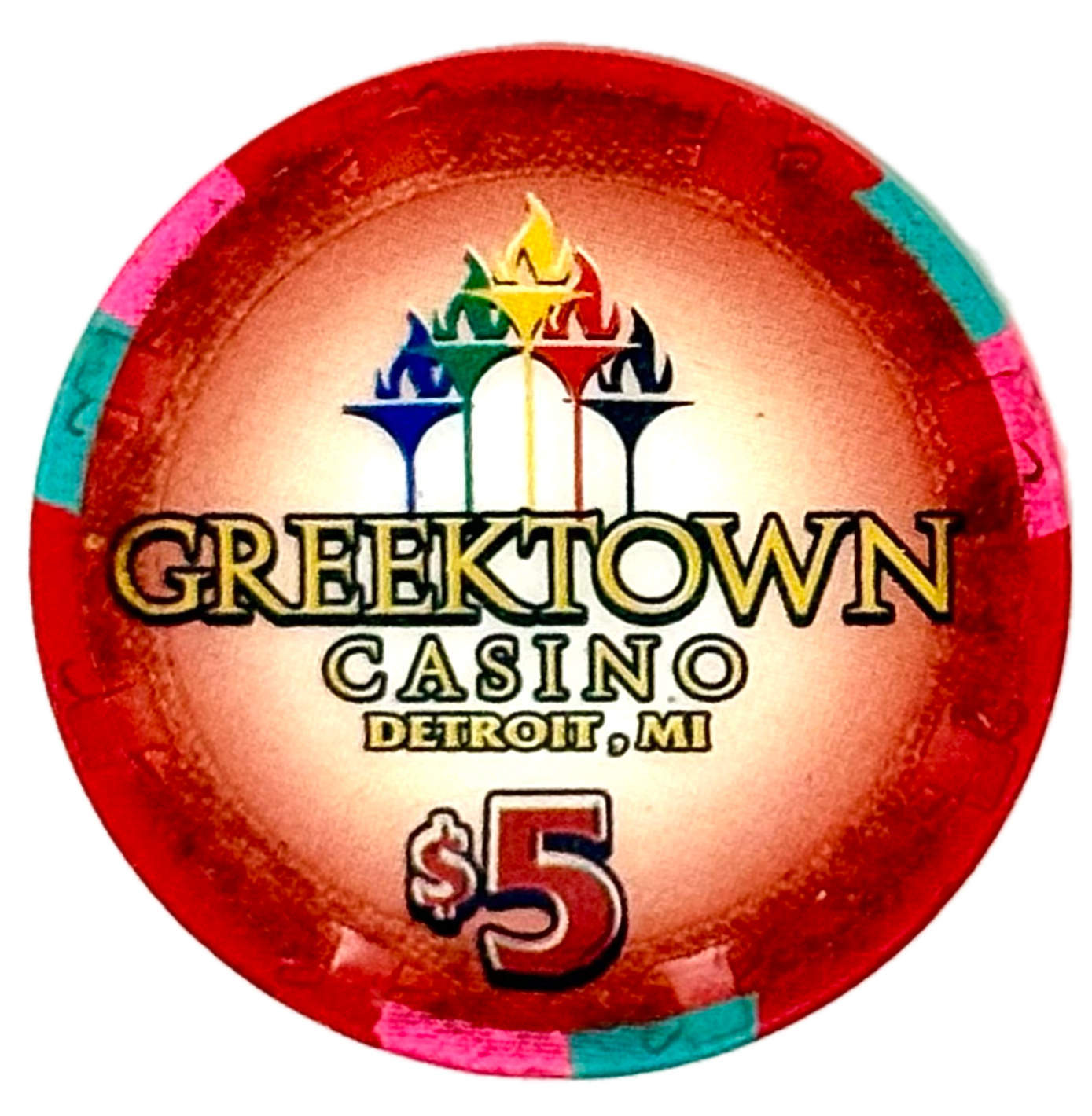 Greektown Casino Detroit MI $5 Labor Day Chip 2002