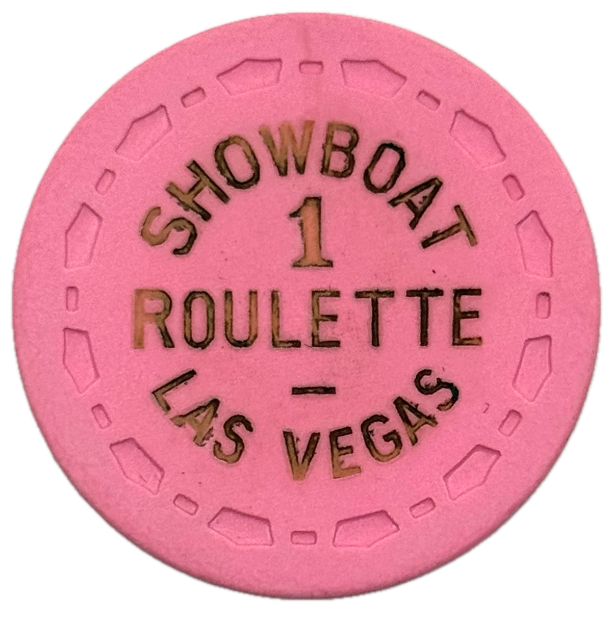 Showboat Casino Las Vegas NV 1 Pink Roulette Chip 1958