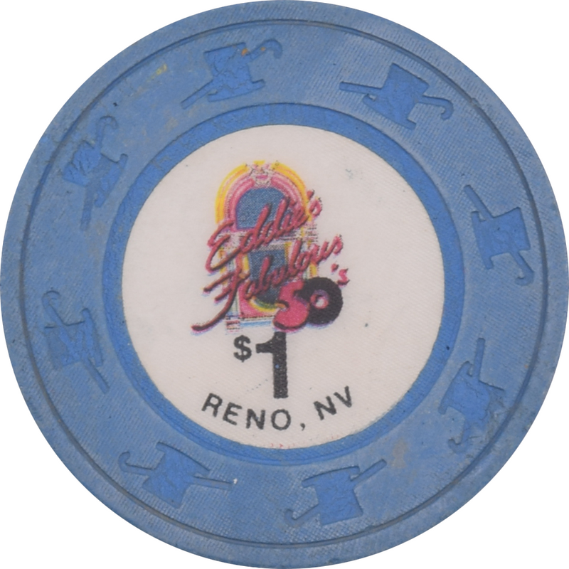 Eddie's Fabulous 50s Casino Reno Nevada $1 Chip 1987