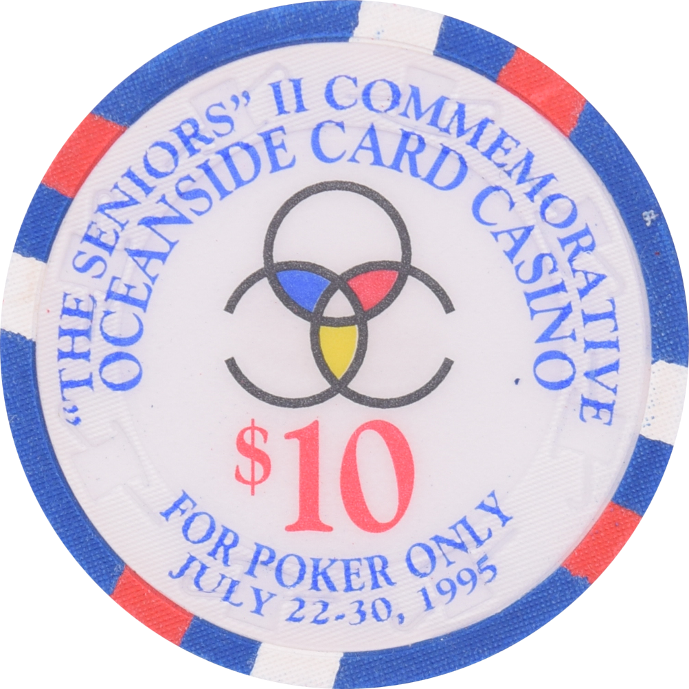 Oceanside Card Room Casino Oceanside California $10 Johnny Hale Chip