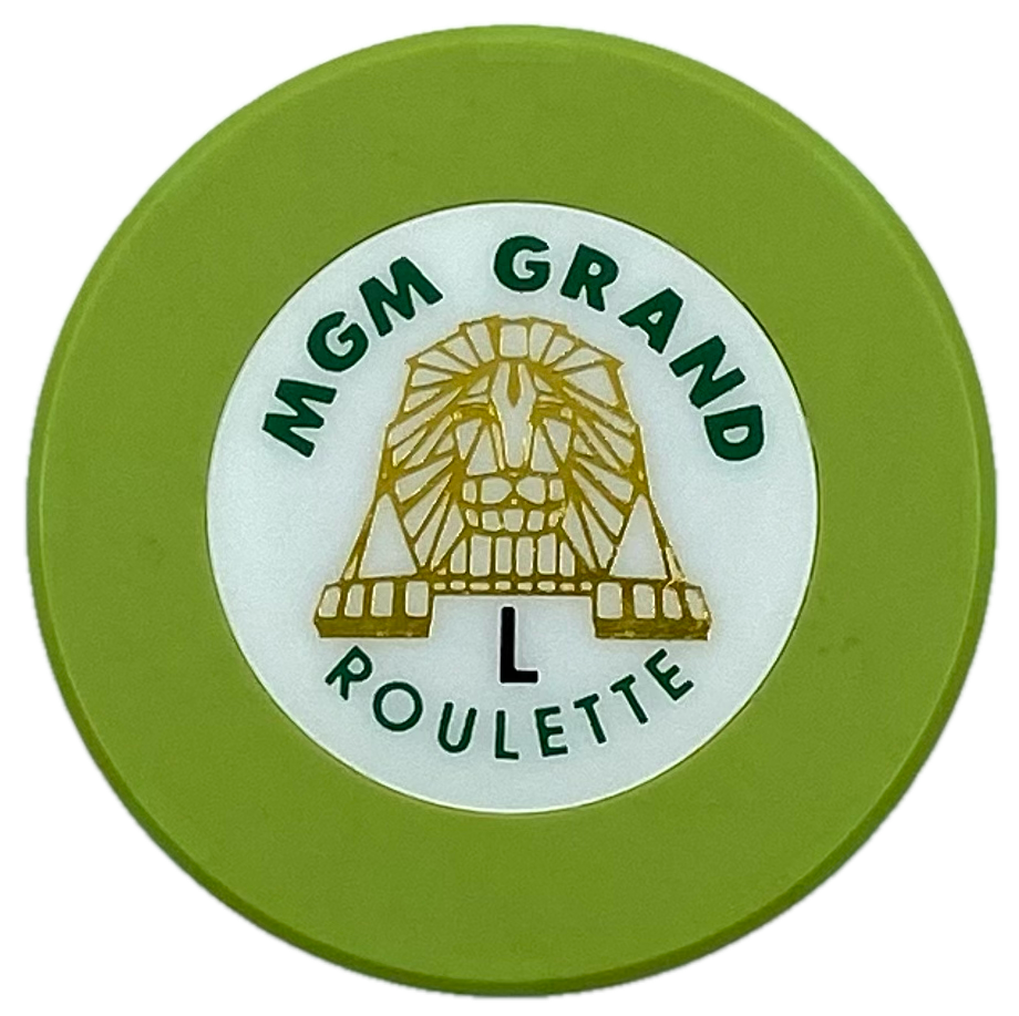 MGM Grand Casino Las Vegas NV Lime L Roulette Chip 1993