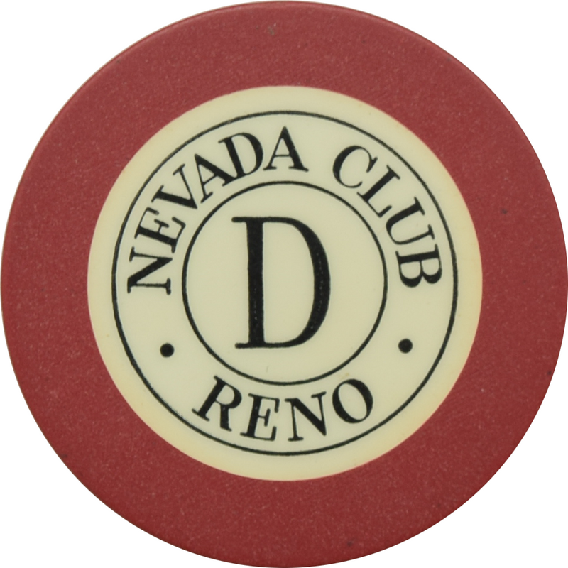 Nevada Club Casino Reno Nevada Red Roulette D Chip 1950s