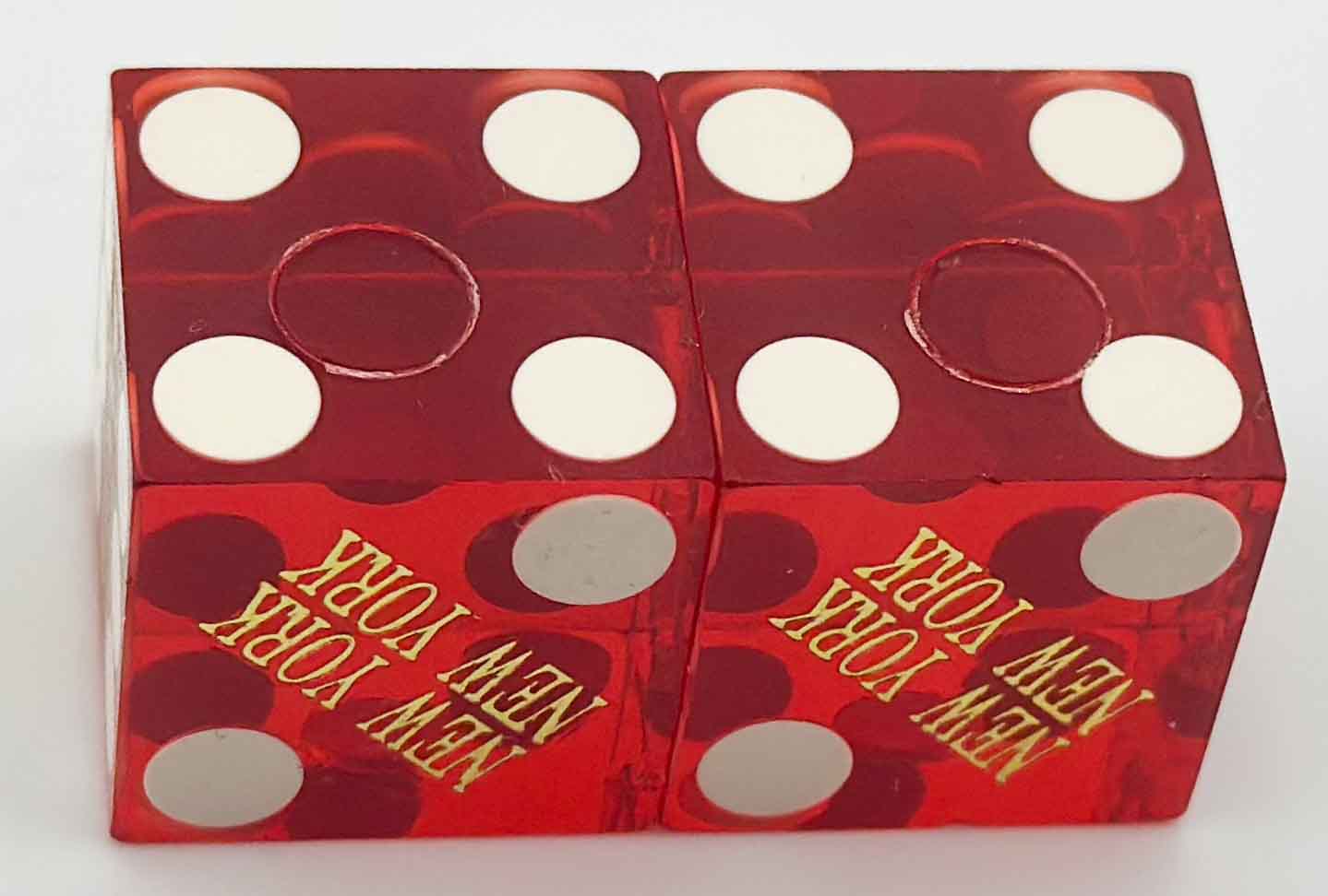 New York New York Casino Used Red Dice Las Vegas Nevada