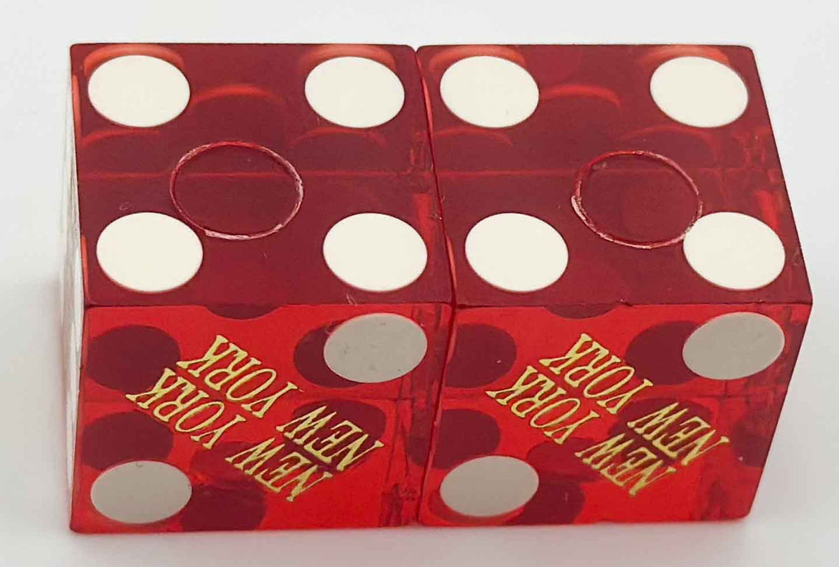 New York New York Casino Used Red Dice Las Vegas NV