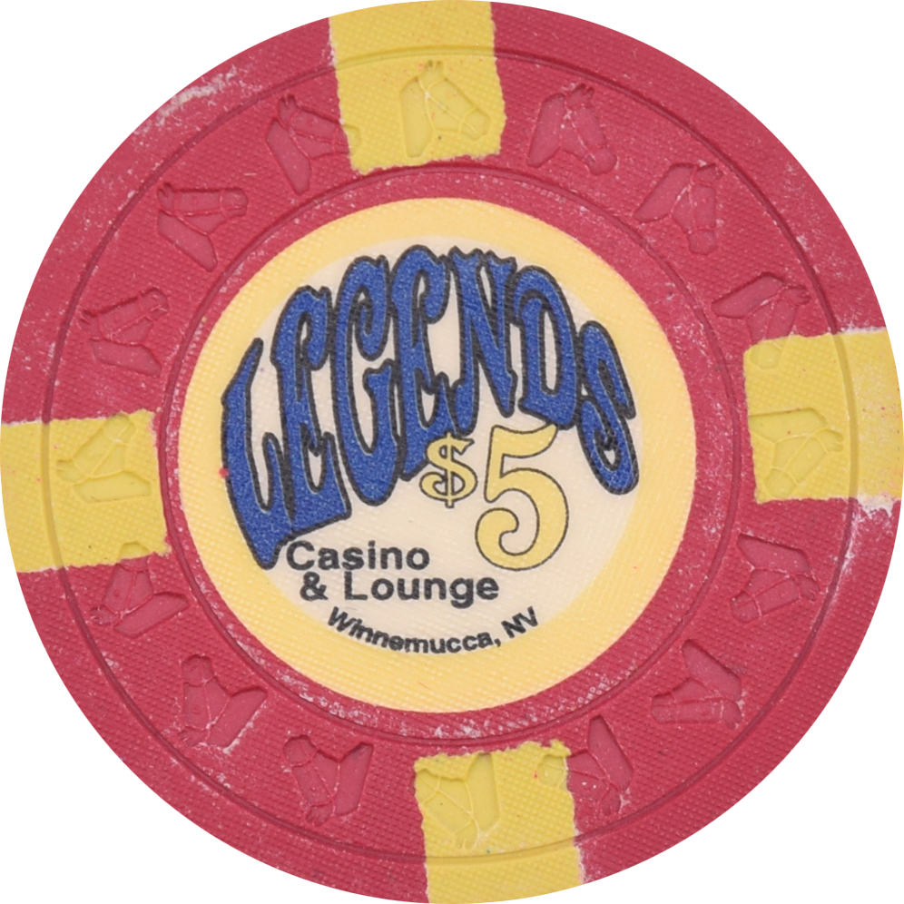 Legends Casino and Lounge Winnemucca Nevada $5 Chip 1996