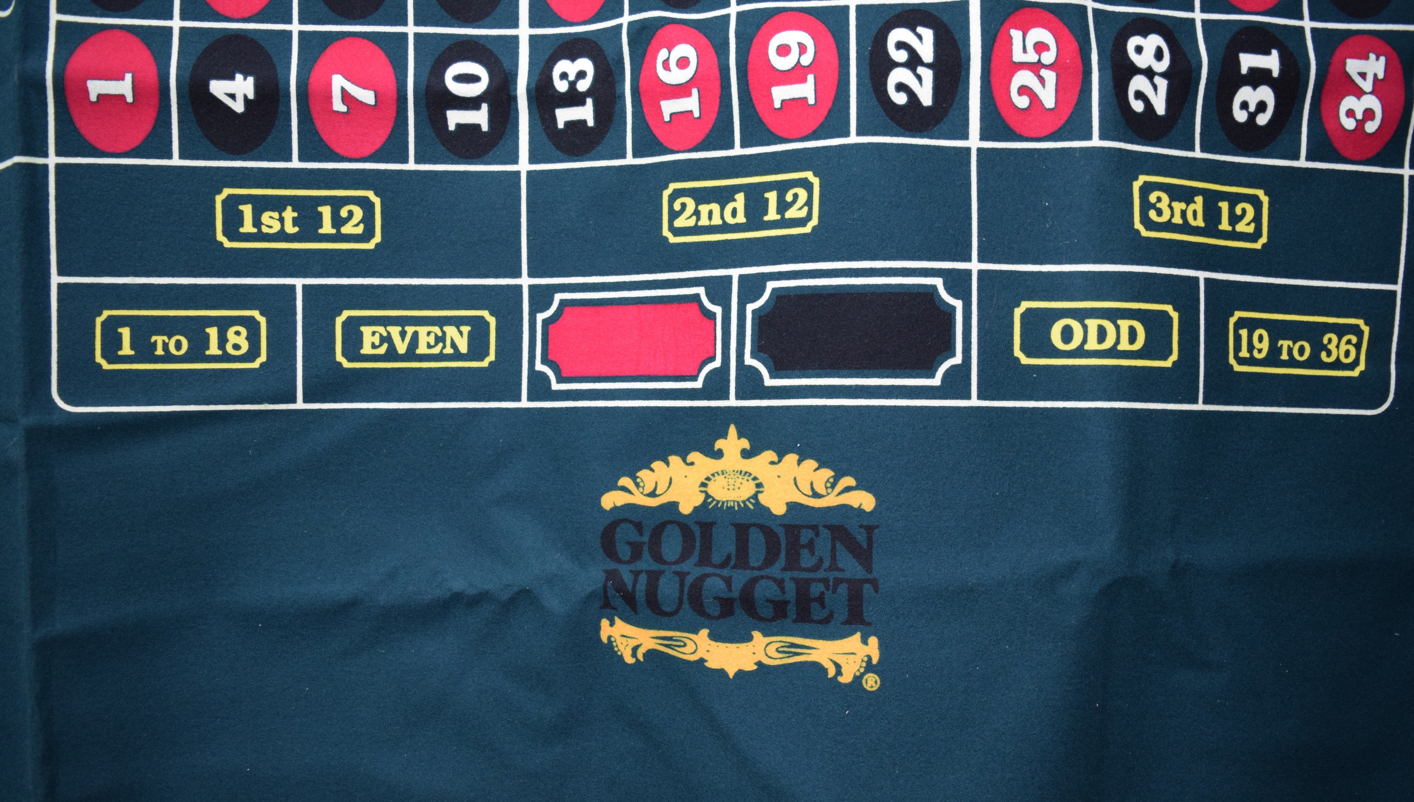 Golden Nugget Casino Las Vegas Nevada Single Zero Roulette Layout Felt