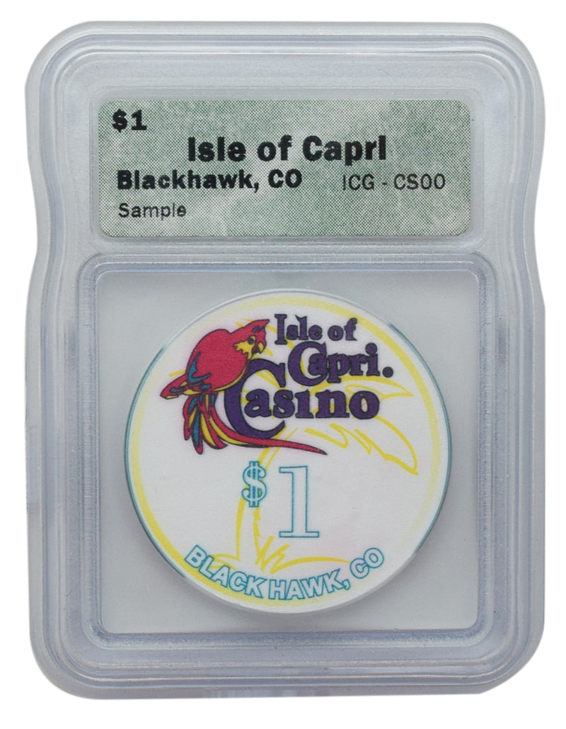 Isle of Capri Casino Black Hawk Colorado $1 Slabbed Chip