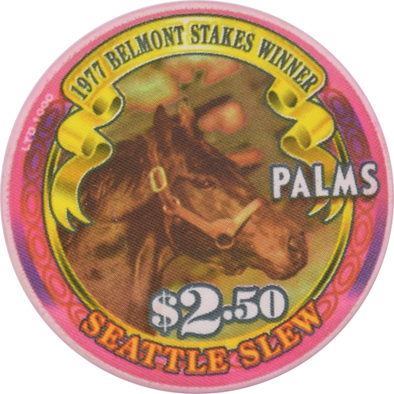 Palms Casino Las Vegas Nevada $2.50 Belmont Stakes Winner Seattle Slew Chip 1977