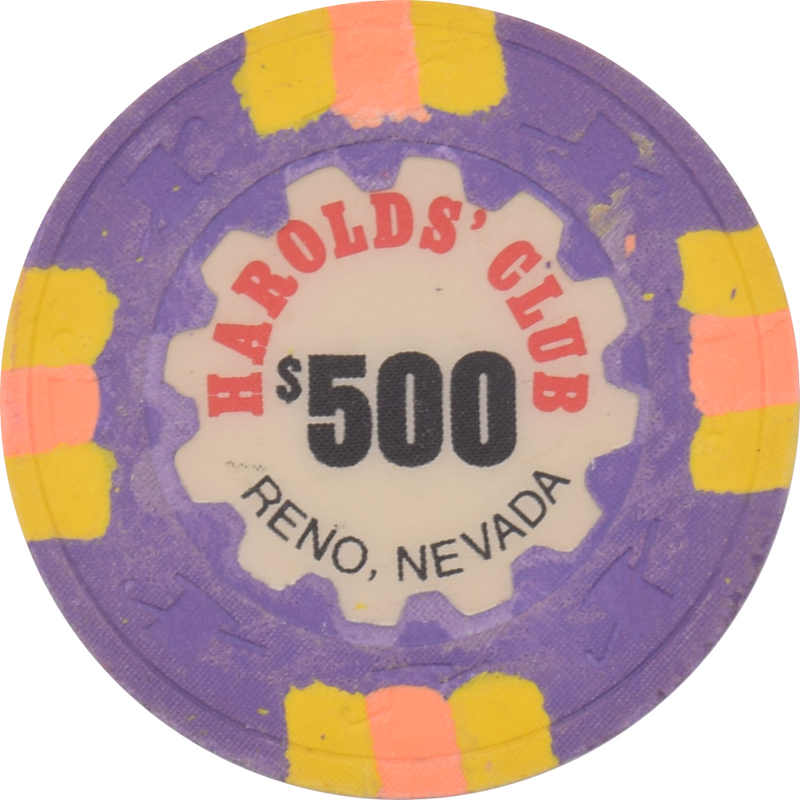 Harold's Club Casino Reno Nevada $500 Chip 1980s