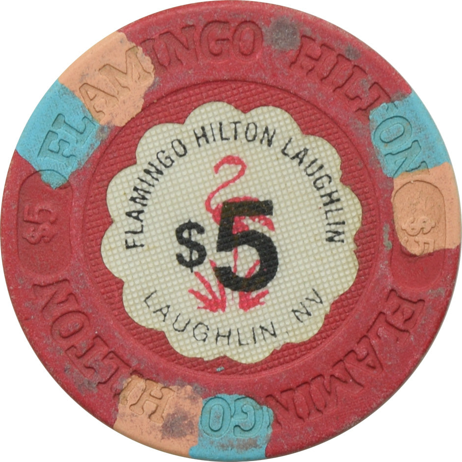 Flamingo Hilton Casino Laughlin Nevada $5 Chip 1990