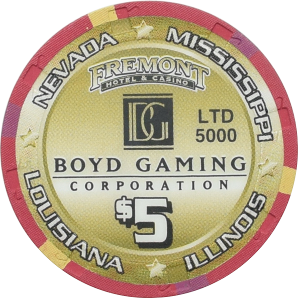 Fremont Casino Las Vegas Nevada $5 Sam Boyd Millennium Chip 1999